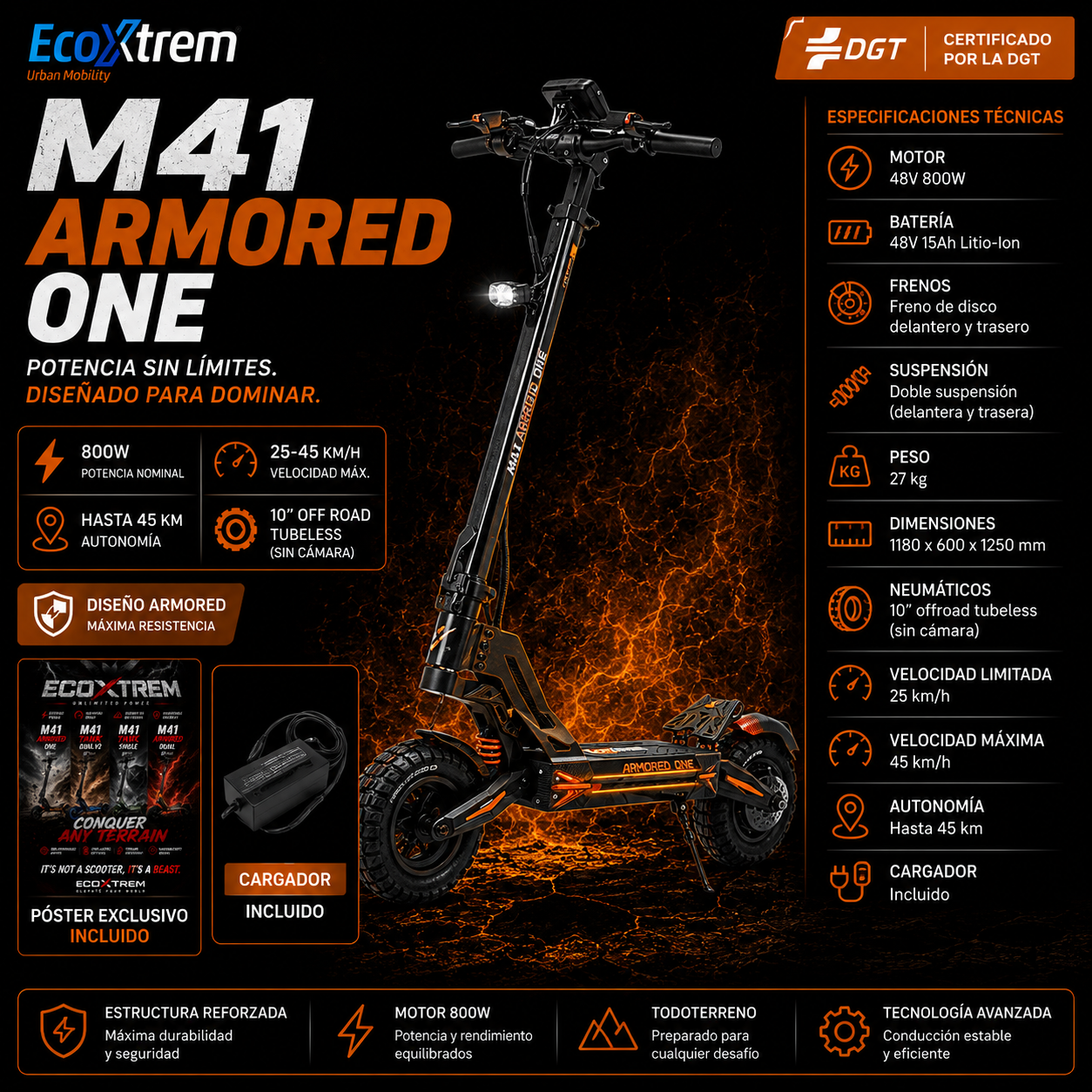 Ecoxtrem M41 Armored One - Black/Orange Edition