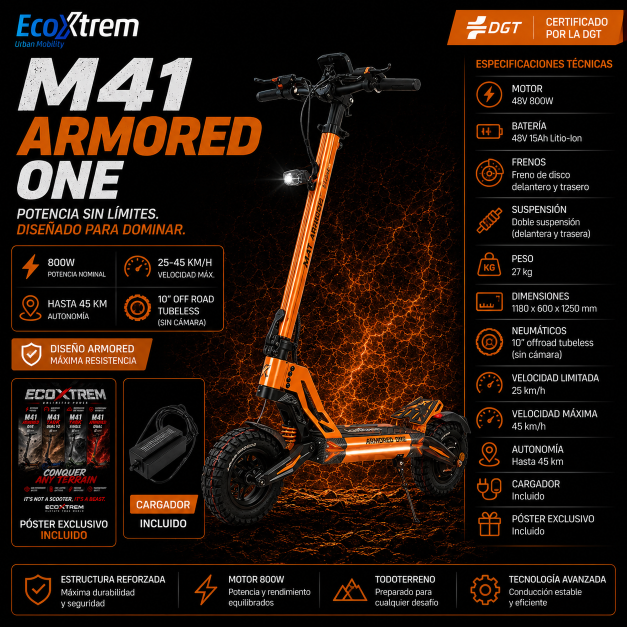Ecoxtrem M41 Armored One - Orange/Black Edition