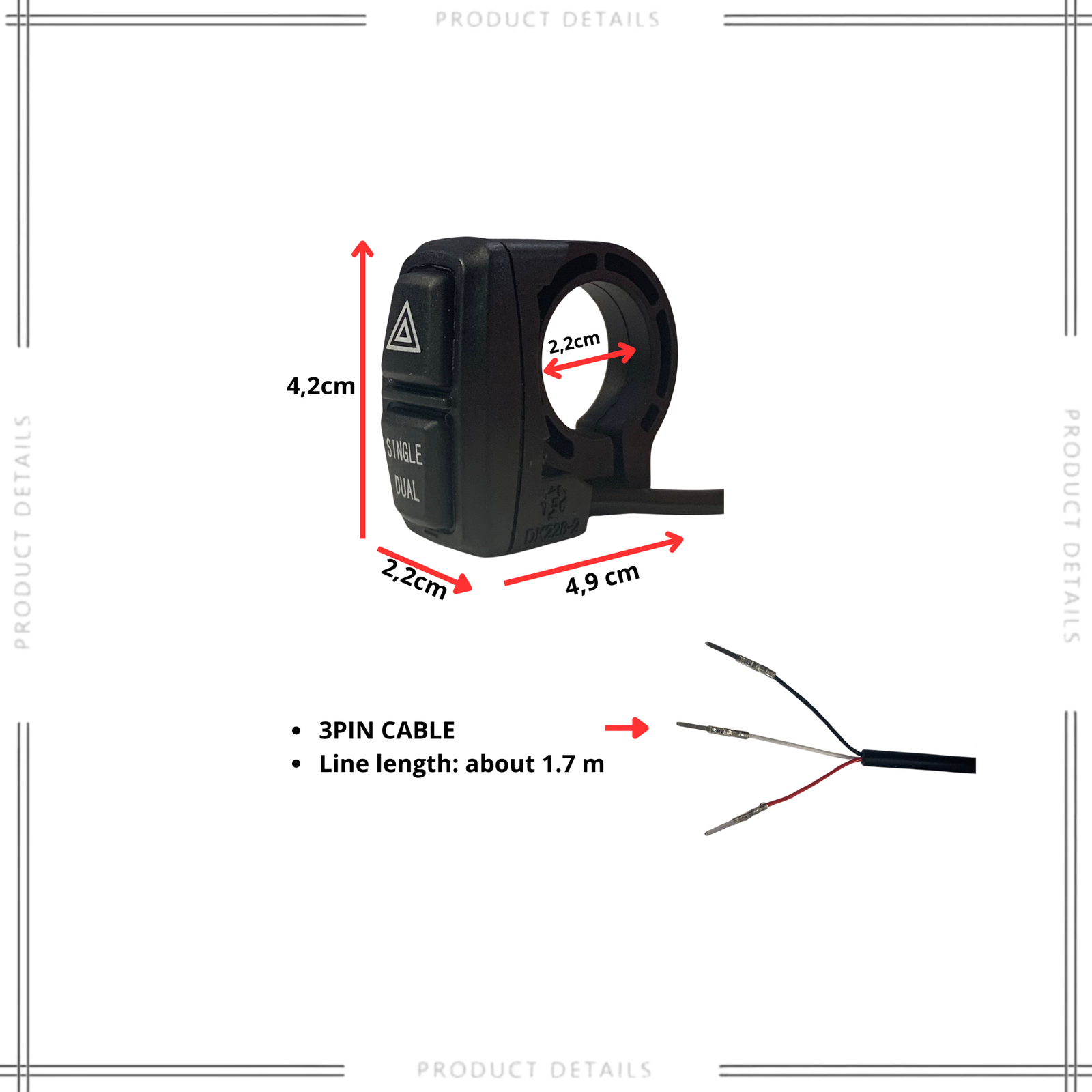 Botonera Interruptor Dual motor Luz Emergencia - Imagen 2