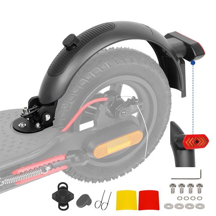 Guardabarros trasero con intermitente Aluminio para Xiaomi M365/Pro /Pro2/1S/MI3 (negro)
