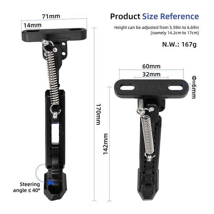 Pata de cabra ajustable para Xiaomi M365/Pro /Pro2/1S/MI3 (Negro) - Imagen 5