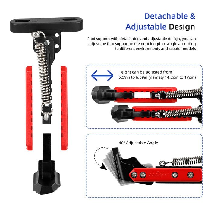 Pata de cabra ajustable para Xiaomi M365/Pro /Pro2/1S/MI3 (negro-rojo) - Imagen 2