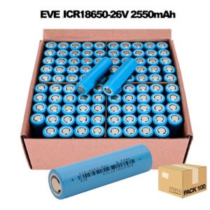 Pack 100-Celda 18650 2550mAh-7,65A [EVE]
