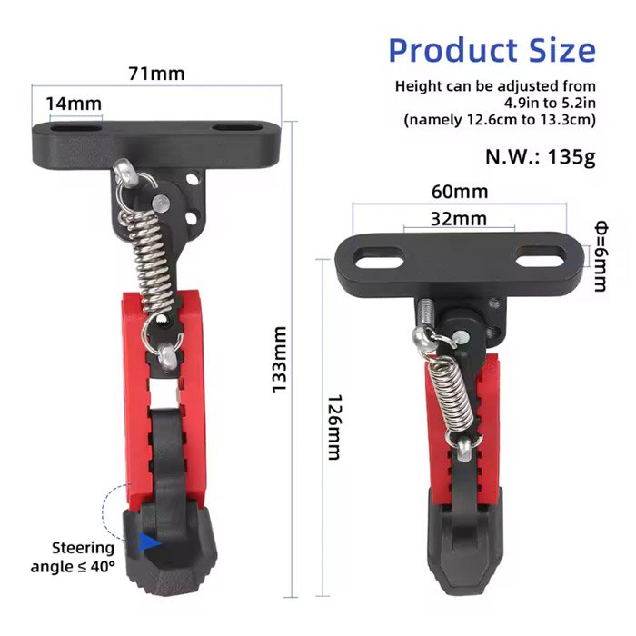 Pata de cabra ajustable para Xiaomi scooter 4/Ninebot F (rojo) - Imagen 4